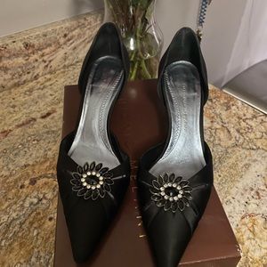 Kitten, heel satin, rhinestones shoes